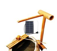 GIQKDZNUO Outdoor Water Fountain Solar Powered, Indoor or Outdoor Zen Bamboo Fountain with Pump & Bamboo Rafts & Bamboo Ladles, 6w Solar Panel, Water Filter, 2m Water Tube,60cm