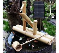 GIQKDZNUO Outdoor Water Fountains Solar Powered, Indoor Or Outdoor Zen Garden Decor Fountain, Bamboo Water Fountain with Solar Pump, 6w Solar Panel, Water Filter, 2m Water Tube