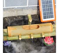 GIQKDZNUO Solar Bamboo Fountains Kit, Bamboo Accents Traditional Japanese Zen Water Fountain, Indoor/Outdoor Landscaping Fountain with Pump,15.7in