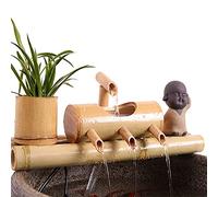 GIQKDZNUO Water Features for the Garden Bird Bath Zen Garden Bamboo Lucky Flowing Water Tank Living Room Interior Circulation Decoration Bamboo Row Fountain Waterscape Decoration,50c