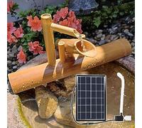 GIQKDZNUO Zen Garden Water Fountain Bamboo Water Feature Landscape, Solar Bamboo Water Fountain with Pump, Water Filter Wood Water Fountain, for Water Circulating Decoration,24"/60cm
