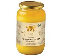 GIR GAUVEDA Grass Fed A2 Gir Cow Ghee 33.8 Oz (1000 ML) | Clarified Butter | Non-GMO, Lactose-Free, Keto Friendly | Bilona Method | Ahinsak Gau Ghee
