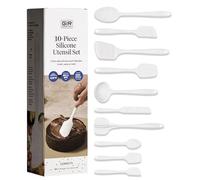 GIR: Get It Right 10-Piece Silicone Essentials Kitchen utensils set - Ladle, Spatula, Flip, Spoon & Spoonula - Non toxic cooking utensils for Nonstick Cookware, Cooking and Baking - Confetti