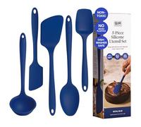 GIR: Get It Right - 5 Piece Essentials All Purpose Set - Ladle, Spatula, Flip, Spoon & Spoonula, Non-stick, Heat Resistant, Dishwasher Safe, Kitchen Utensils, Baking Supplies - Royal Blue