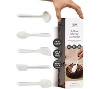 GIR: Get It Right - 5 Piece Essentials All Purpose Set - Ladle, Spatula, Spatula, Spoon and Spoon, Non-Stick, Heat Resistant, Dishwasher Safe, Kitchen Utensils, Baking Accessories -