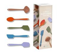 GIR: Get It Right - 5 Piece Silicone Utensil Set - Ladle, Spatula, Flip, Spoon & Spoonula, Non-stick, Heat Resistant, Dishwasher Safe, Kitchen Utensils, Baking Supplies, BPA & BPS Free - Mediterranean