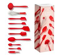 GIR: Get It Right Cooking Utensils 10-Piece Set - Red - Silicone Kitchen Utensils - 425°F Heat-Resistant & Dishwasher-Friendly - Ladle, Silicone Spatulas, Turner, Spoons, Whisk, Peeler & Spoonula