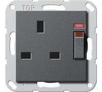 GIRA 278028 Child Protection Outlet British Standard Control 13 A Can be Switched Off System 55 anthracite