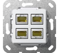 Gira 4-Port Cat 6A RJ45 Modular Jack 10GB Base Unit - 569903