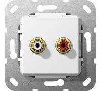 Gira Audio RCA Solder Connection Base Insert White - 563203
