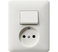 Gira Combination Outlet Switch System 55 Pure White - 047603