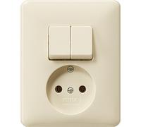 Gira Combination Series Outlet System 55 Cream White - 047501
