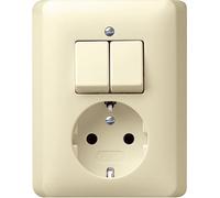 Gira Combination Series Socket Switch Standard 55 Cream White - 017501