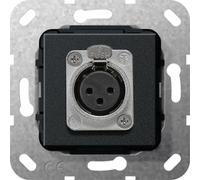Gira D-Series XLR Socket Base Element Black Matte - 566710