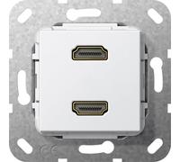 Gira Dual HDMI Breakout Cable Base Element White - 567203