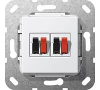 Gira Dual Speaker Connection Base Insert Pure White - 569303