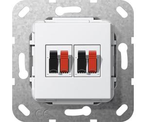 Gira Dual Speaker Connection Base Insert Pure White - 569303