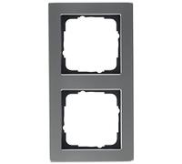 'Gira E2 021233 Cover Frame 2-Gang, Stainless Steel