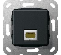 Gira RJ45 Cat 6A 10GB Gender Changer Base Module Black - 569510