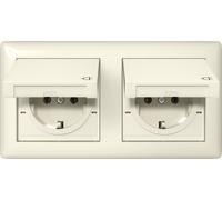 Gira Standard 55 Dual SCHUKO Socket IP44 With Cover - 415801