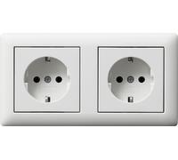 Gira Standard 55 Dual SCHUKO Socket With Frame - 479304