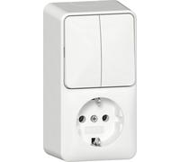 Gira Surface Mount Combo Switch Socket 16A 250V Vertical - 417512