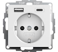 Gira System 55 Dual USB Wall Socket With Child Protection - 245927