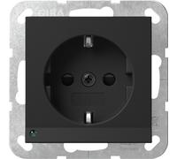 Gira System 55 LED Safety Plus SCHUKO Socket Black Matt - 4170005