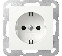 Gira System 55 Safety Plus Schuko Socket 6mm² Pure White - 498103