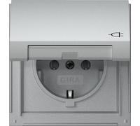 Gira TX44 IP44 Aluminum Socket With Hinged Cover - 445465