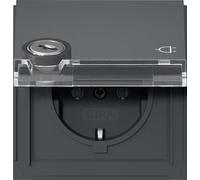 Gira TX44 Lockable Outdoor SCHUKO Socket With Label Space - 446767