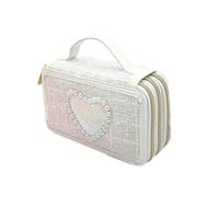 Girabrilla Tweed 3-Tier Pencil Case - White Nice Group Top Best