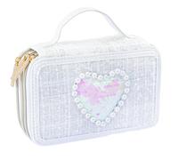 Girabrilla Tweed Pencil Case 3 Compartments White, Colour, 19088