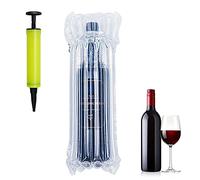 GIRAFEDA 20 Pack Wine Bottle Protector Reusable Bubble Wrap Inflatable Air Column Cushion Bag Bubble Wrap Wine Bags Wine Bottle Packaging with Free Pump for Safe Packaging and Transportation