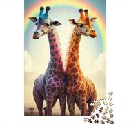 Giraffe 1000 Pc Sturdy Paper Board Puzzle Parent-Child Interactive Game Unique Artwork HD Printing 52x38cm/1000pcs