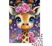Giraffe 1000 Piece Thickened Jigsaw Puzzle Grown-Ups Easy Store Relaxation Hobby Engaging Brain Teaser 38x26cm/1000pcs