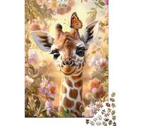 Giraffe 1000 Pieces Jigsaw Puzzle Stressful Workers Anxiety Relief Cognitive Training Home Leisure 70x50cm/1000pcs