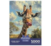 Giraffe 1000 Pieces Premium Jigsaw Age 12+ Cool Collage Effect, Home Decoration, Educational, Challenging Puzzle Games 38x26cm/1000pcs