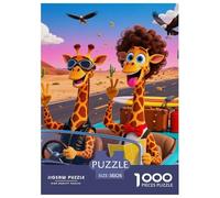Giraffe 1000 Pieces Premium Jigsaw Animal Age 12+ Quirky, Abstract Design, Fun Details, Educational, Challenging 38x26cm/1000pcs