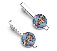 Giraffe 2 Pcs Tie Clips for Men Necktie Tie Bar