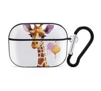 Giraffe AirPods Pro Case Cover with Keychain Ring PC Hard Shell Protective Case for AirPods Pro 2nd for Women Men Generation Easy Open Full Drop Protection Cover Black-Style