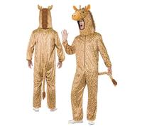 Giraffe All In One Adults Mens Ladies Fancy Dress Animal Giraffe Outfit Med