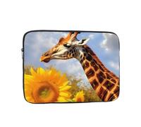 Giraffe and Sunflower Laptop Case Sleeve Water Resistant Laptop Bag Men Women Shockproof Protective Notebook Case 10 inch