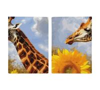 Giraffe And Sunflower Passport Holder, ID Card Protector Case Passport Holder with Slot Passports Travel Wallet Document Cover for Women And Men