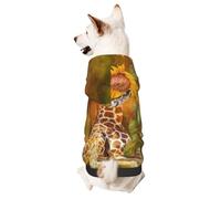 Giraffe And Sunflower Small Pets Wear Hoodies,Dog Jumper Sweatshirt,Warm And Lightweight, Soft Texture, Easy To Wear