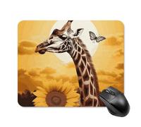 Giraffe and Sunflower Square Mouse Pad Portable Computer Mousepad with Non-Slip Rubber Base 20 * 25cm Ultra-Thin Gaming Mouse Mat for Computer Laptop Office Desk Accessories