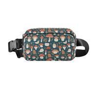 Giraffe Animal Cute Cartoon Yellow Rose Large Capacity Waist Bag Fanny Pack with Adjustable Strap for Shopping Sports, Fairytale Retro Woodland Mushrooms and Snails, One Size