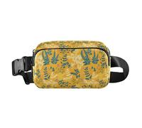Giraffe Animal Cute Cartoon Yellow Rose Large Capacity Waist Bag Fanny Pack with Adjustable Strap for Shopping Sports, Ferns Vintage Botanical Saffron, One Size