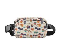 Giraffe Animal Cute Cartoon Yellow Rose Large Capacity Waist Bag Fanny Pack with Adjustable Strap for Shopping Sports, Cute Cow Pattern Hand Drawn, One Size