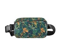 Giraffe Animal Cute Cartoon Yellow Rose Large Capacity Waist Bag Fanny Pack with Adjustable Strap for Shopping Sports, Flying Green Dragonflies Flowers, One Size